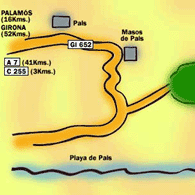 Platja de Pals Travel Map